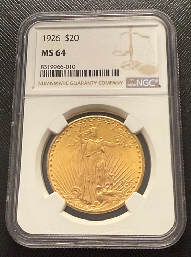 US 1926 Gold $20 20 Dollars NGC MS64 Double Eagle Saint Gaudens