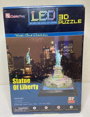 Cubic Fun 3D Puzzle New York Statue of Liberty LED Lighted Architecture Model 