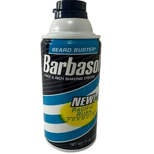 Vintage New Full Barbasol Pacific Rush Shaving Cream Beard Buster 11 oz Can Prop