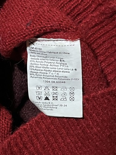 Scotch & Soda Sweater Amsterdam Alpaca Wool Striped Purple Pink Red Jumper Men L - Picture 8 of 11