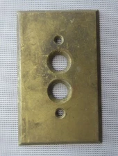 Vintage Brass Two Button Wall Switch 1 Gang Cover Plate