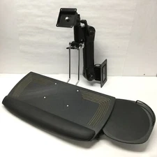 Custom Products 60239-W Adjustable Wall Mount LCD Monitor Arm w/Keyboard Tray
