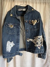 Vintage 90s Bill Blass Women Cotton Medium Wash Blue Jean Denim Trucker Jacket M