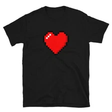 Retro 8 Bit Video Game Pixelated Heart Short-Sleeve T-Shirt