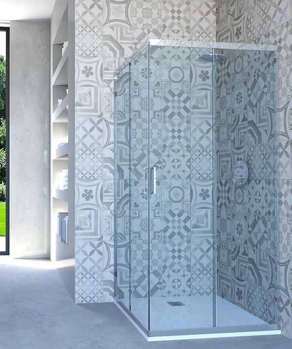 box doccia angolare porta scorrevole 68x86 cm trasparente