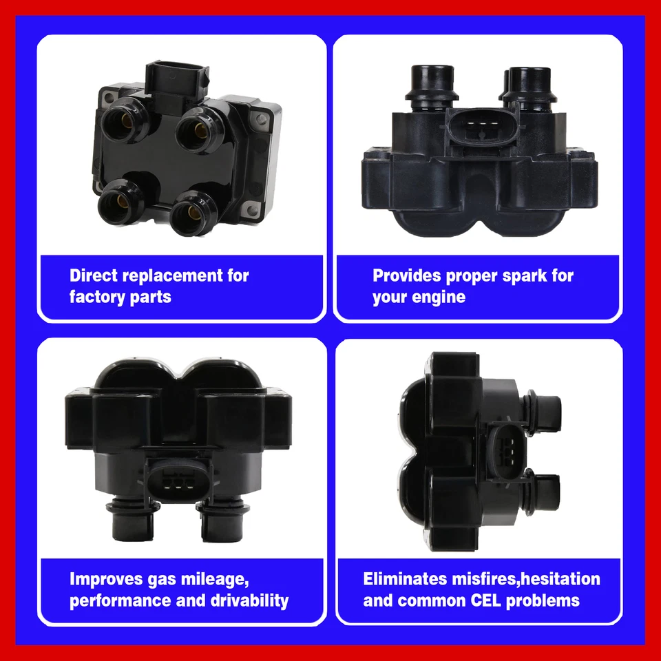 Bobina de encendido 2 piezas UFD300 para camioneta Mazda B2500 1998 1999 2000 2001 L4 2,5 L Foto 2 de 4