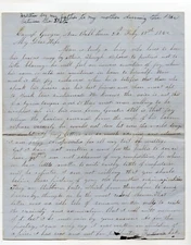 CIVIL WAR - CONFEDERATE LETTER TO HIS WIFE- CAMP GEORGIA VA 1862