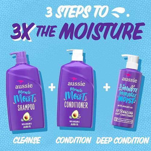 Aussie Miracle Shampoo e Balsamo Idratante con 3 Minuti Miracle Deep Conditio - Foto 4 di 9