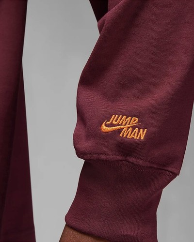 Jordan Flight MVP 85 Pullover Crew Cargo Burgundy Gold DX2179 680 Men’s Sz M - Picture 5 of 5