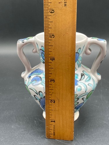 Ikaros Rhodos Griechenland kleine Keramik Vase CHIP LESEN 4,5" - Bild 7 von 11