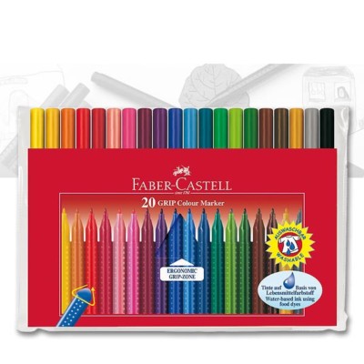 (0,27 /Stück) Fasermaler GRIP COLOUR MARKER 20er Faber-Castell 155320