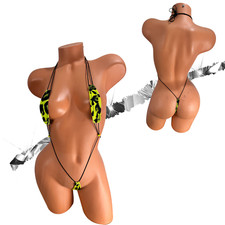 Neon Yellow Leopard Slingshot Bikini  Micro Exotic Fit XS  XL