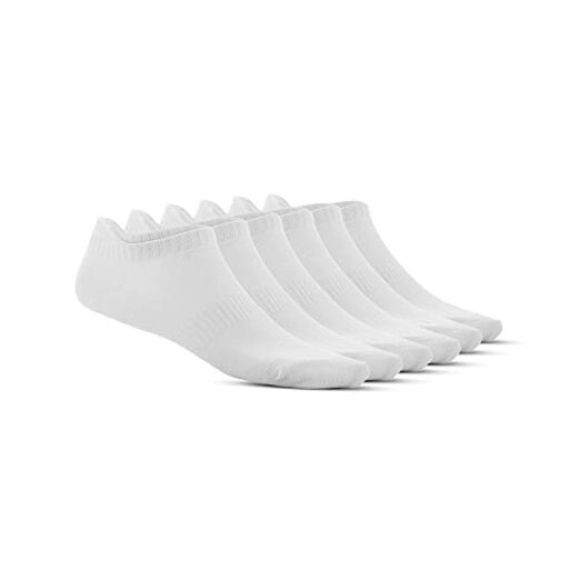 Sneaker Socks – 6-Pair Low-Cut Unisex Sports Socks – Soft Cotton Small White