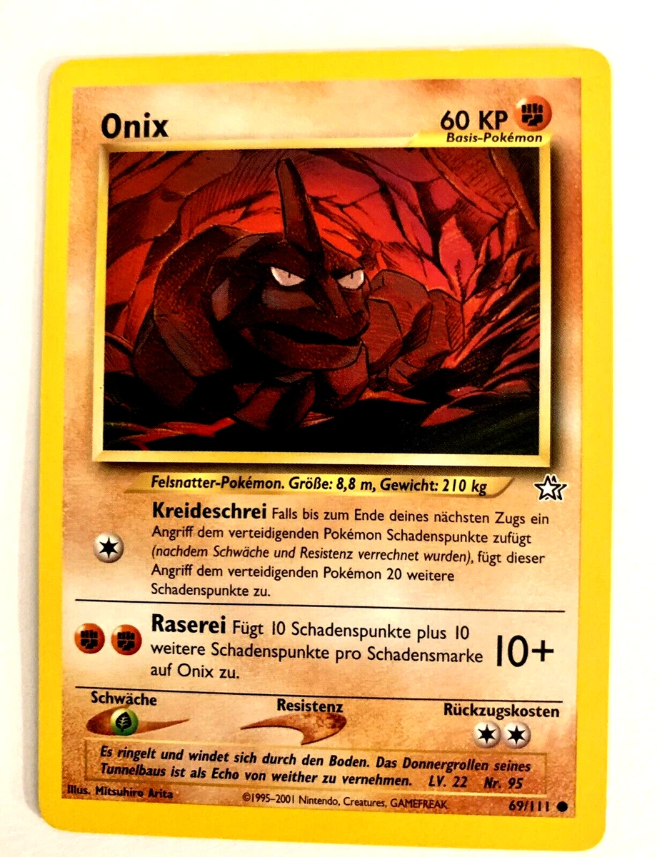 ONIX - 69/111 - Neo Genesis - VINTAGE German Pokemon Card - NM