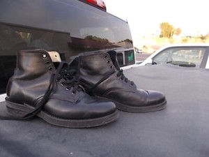 black ankle work boots