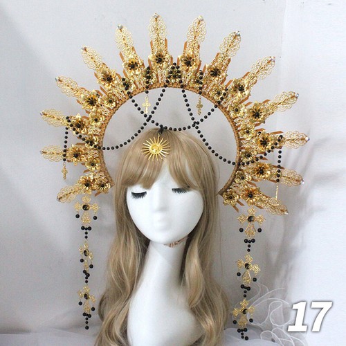 Lolita DIY Baroque Headband Gothic Crown Tiara Wedding Accessories - Picture 12 of 40