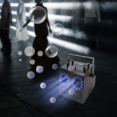 LED Smoke Bubbles Machine Remote Control Bubble Fog Machine w/ RGBW Light DMX 