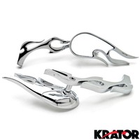Universal Metal Chrome Flame Mirror Motorcycle Custom Chopper Cruiser Dirtbike on sale Universal Metal Chrome Flame Mirror Motorcycle Custom Chopper Cruiser Dirtbike on sale