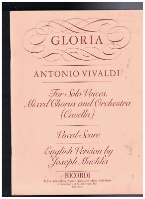 Antonio Vivaldi Gloria for Solo Voices, Mixed Chorus and Orchestra Paperback