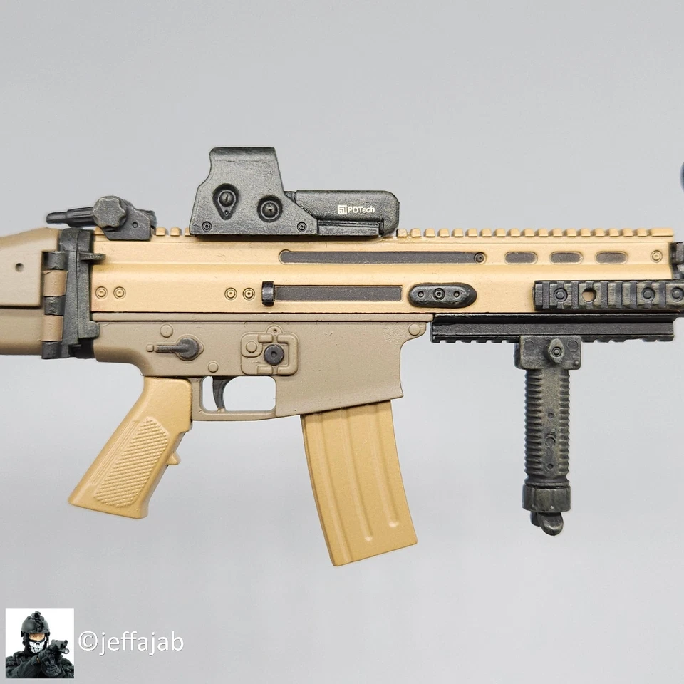 Rifle moderno de armas de fuego SCAR-L STD (TAN) 1:6 Hot Toys para figuras de 12" Foto 4 de 4