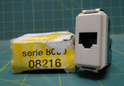 Vimar 8216 Ivory Colored 6 Position RJ12 Phone Jack  6/6 Boat Yacht