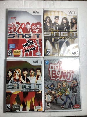 Lot of 4 Disney Sing It Wii Games Party Hits Pop Hits High School Musical 3 New