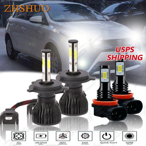 Para For Toyota Yaris 2006-2020 faro LED 6000K luces altas/bajas +luz antiniebla - Picture 1 of 11