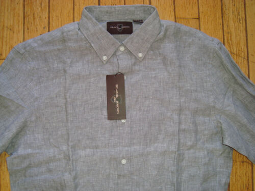 BLACK BROWN 1826 MEN'S 100% LINEN LONGSLEEVES GRAY SHIRT SIZE SMALL BNWT@$49.95