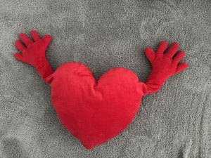 Ikea Heart Shaped Plush Stuffed Red Soft Pillow Hugging Cushion Decor Valentines