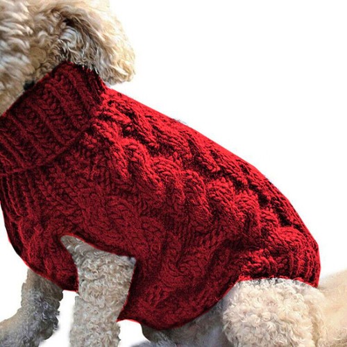 Puppy Dog Jumper Winter Warm Knitted Sweater Pet Clothes Small Dogs Coat Thermal - Picture 11 of 25