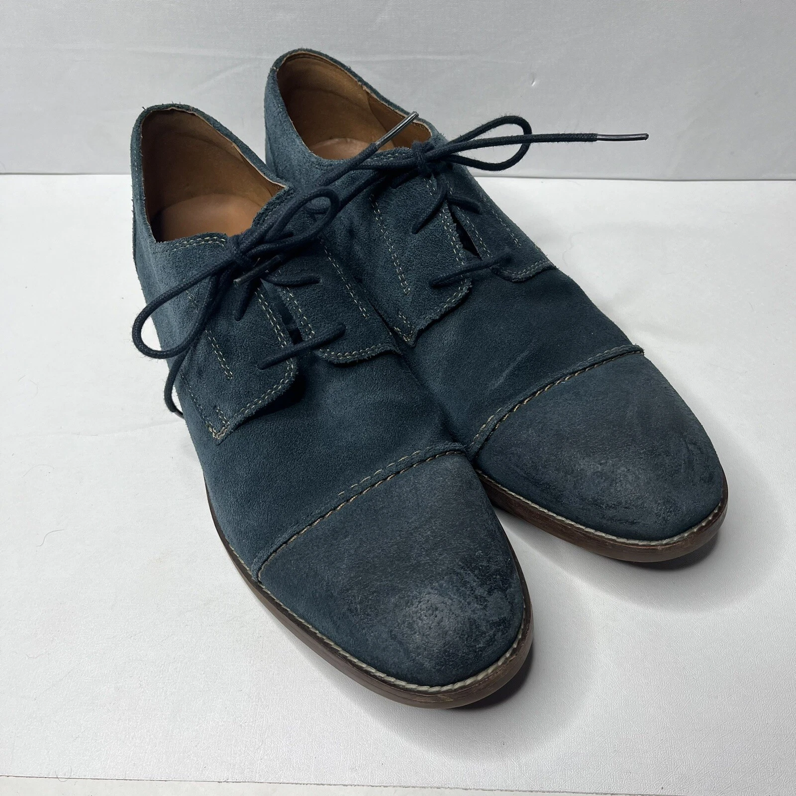 Scarpe Oxford Clarks 1825 Plus blu scamosciate stringate uomo taglia 10 5 M