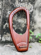 10 Nylon Strings Lyre Harp Rosewood Pentatonic With Free Strings, Tuning Key Bag
