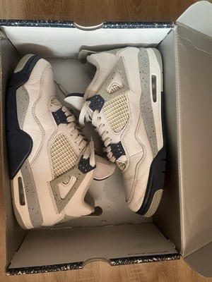 Nike Air Jordan 4 Retro White/Navy Größe (DE 43) Gebraucht mit Original Karton