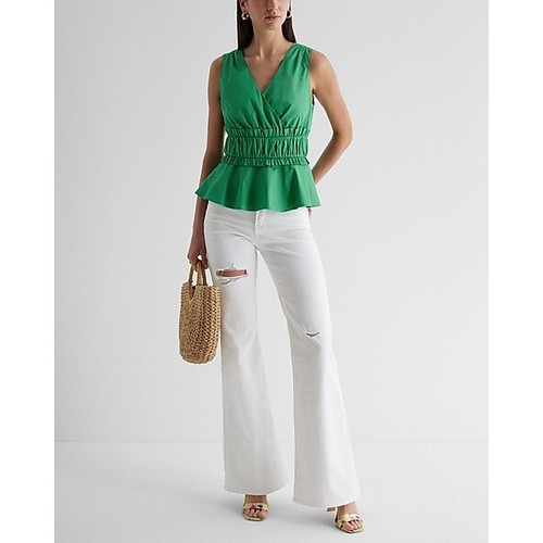 Express V-neck Ruffle Peplum Tank Top M - Picture 4 of 8