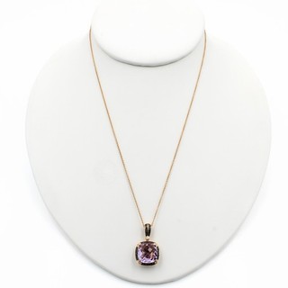 Le Vian 14k Rose Gold Amethyst Chocolate Diamond Ladies Pendant Necklace#JB567 3