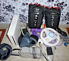 Nintendo Wii Video Game System Console, Accessories Bundle, Controllers, Gloves