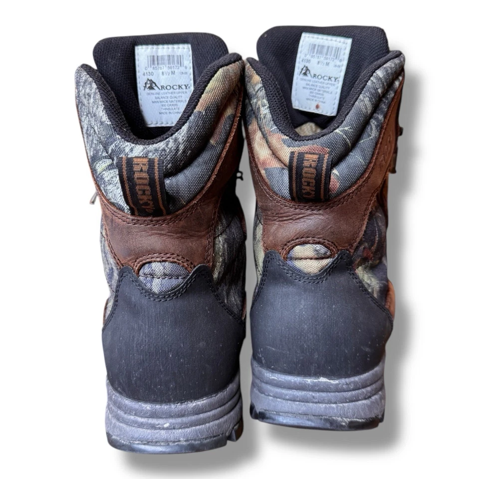 Rocky 4130 800G Thinsulate Waterproof Leather Camo Hunting Boots Mens 8.5 M - Image 4 of 4