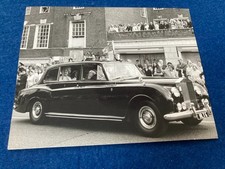 VINTAGE  PHOTO  QUEEN MOTHER ST ALBANS  VISIT  ROYAL ROLLS ROYCE REPRINTED 1990s
