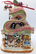 NEW Blue Sky Clayworks Christmas MOM's COOKIE COTTAGE Tea Light Candle House NWT