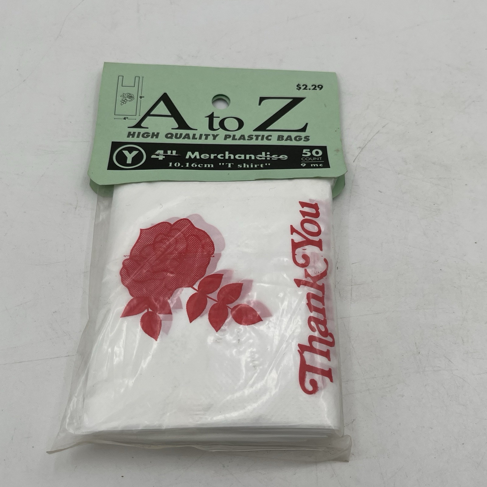 VTG Thank You Plastic Dime Store Merchandise Bag 50CT 4" Roses New Pack See Pics