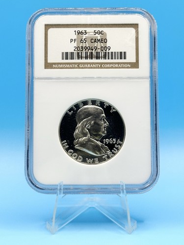 1963 Franklin Half Dollar | NGC PF65 Cameo | Silver Proof Half Dollar - Picture 1 of 2