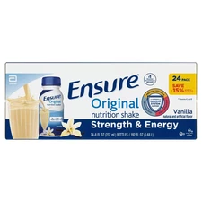 Ensure Original Nutrition Shake Vanilla, 8 fl oz, 24 Ct – Meal Replacement Drink