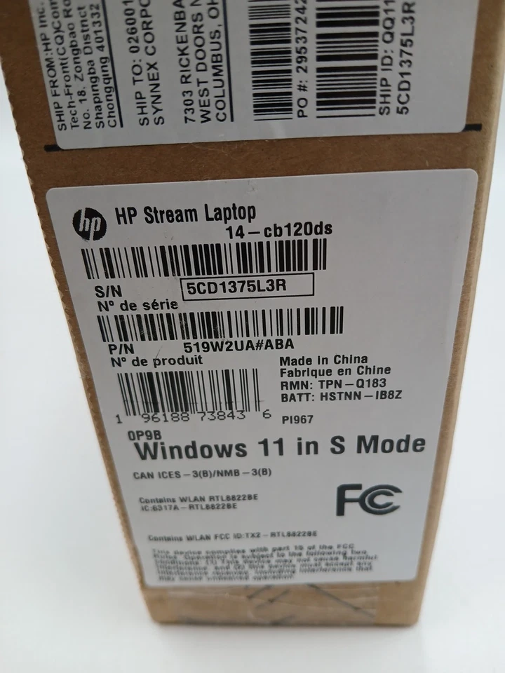 HP Stream 14-cb120ds 14" Laptop Intel Celeron 1.1 Ghz 4 GB Ram 64 GB HDD - Image 3 of 4