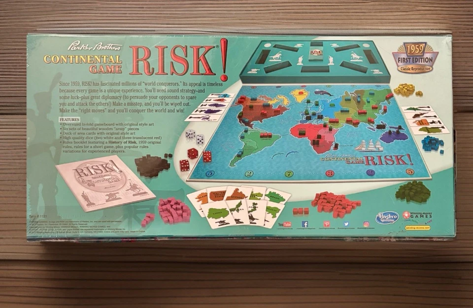 RISK 1959 First Edition Classic Reproduction Continental Board Game NEW SEALED - Image 2 of 3