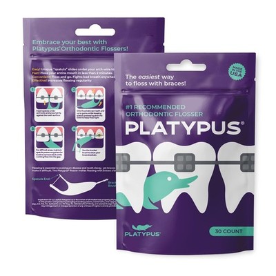 Platypus Orthodontic Flossers for Braces, 30 count (Pack of 1), Ortho Picks for