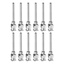 12 agujas dispensadoras de acero inoxidable 13G, tubo de aguja de pegamento de 1" punta roma