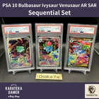 PSA 10 Bulbasaur Ivysaur Venusaur AR SAR SEQ Set 088 Mega Brave Pokemon Japanese