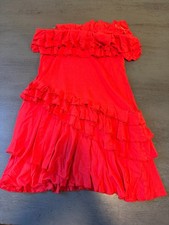 red strapless GUESS by MARCIANA  ruffle trim short dress size small