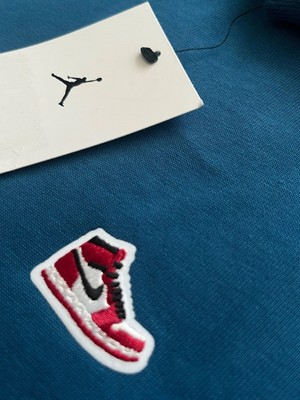 Air Jordan 1 Herren Gr. M, L, XL Sneaker AJ1 Patch T-Shirt Retro Sommer Urlaub