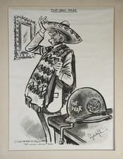LYNDON B. JOHNSON - CARTOON SIGNED 1966